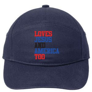 Loves Jesus And America Too 4th Of July 7-Panel Snapback Hat