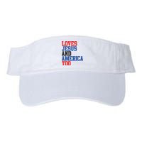 Loves Jesus And America Too 4th Of July Valucap Bio-Washed Visor