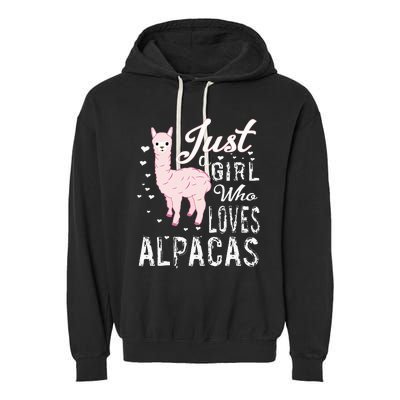 LVGTeam Just a Who Loves ALPACAS Garment-Dyed Fleece Hoodie