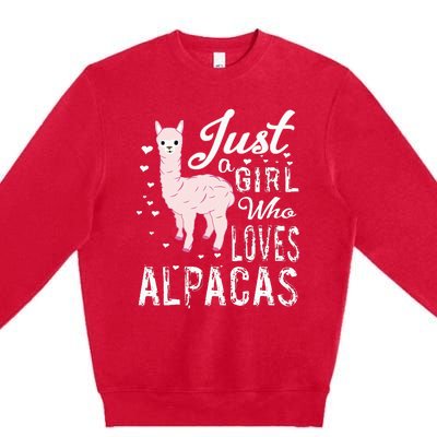 LVGTeam Just a Who Loves ALPACAS Premium Crewneck Sweatshirt