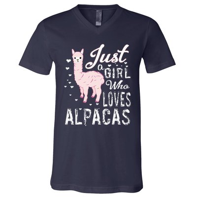 LVGTeam Just a Who Loves ALPACAS V-Neck T-Shirt