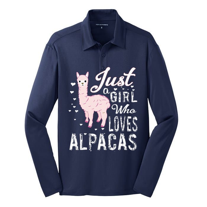 LVGTeam Just a Who Loves ALPACAS Silk Touch Performance Long Sleeve Polo