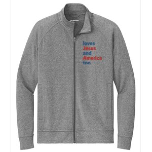 Loves Jesus And America Too Stretch Full-Zip Cadet Jacket