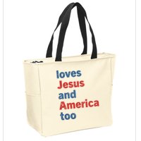 Loves Jesus And America Too Zip Tote Bag