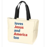 Loves Jesus And America Too Zip Tote Bag