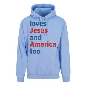 Loves Jesus And America Too Unisex Surf Hoodie