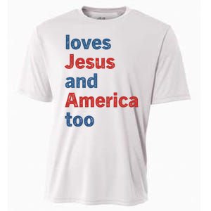 Loves Jesus And America Too Cooling Performance Crew T-Shirt