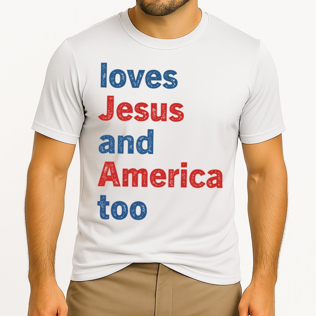 Loves Jesus And America Too Cooling Performance Crew T-Shirt