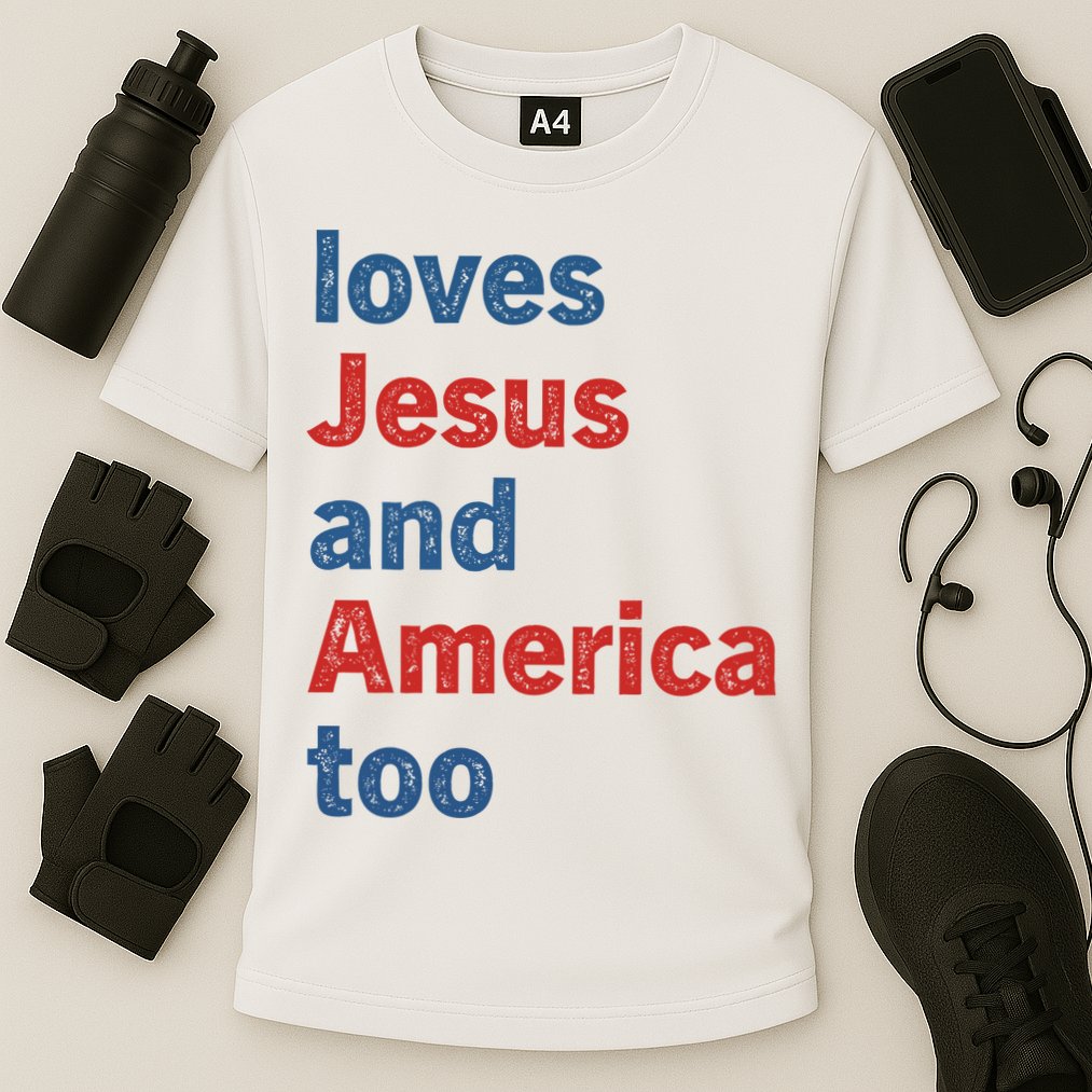 Loves Jesus And America Too Cooling Performance Crew T-Shirt