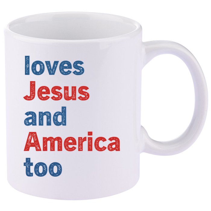 Loves Jesus And America Too 11oz C Handle Ceramic Mug