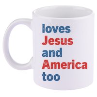 Loves Jesus And America Too 11oz C Handle Ceramic Mug