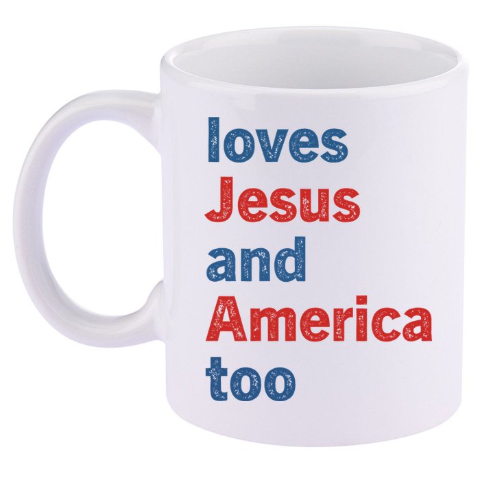 Loves Jesus And America Too 11oz C Handle Ceramic Mug
