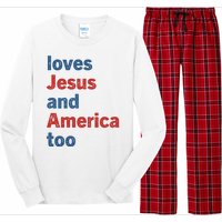 Loves Jesus And America Too Long Sleeve Pajama Set