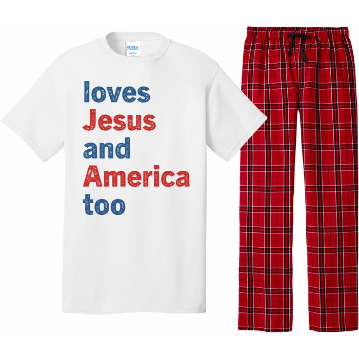 Loves Jesus And America Too Pajama Set