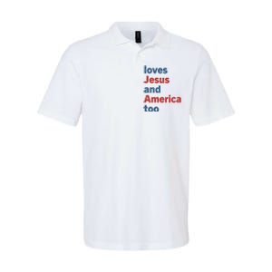 Loves Jesus And America Too Softstyle Adult Sport Polo