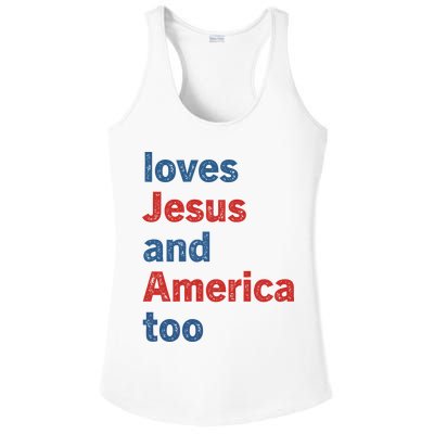 Loves Jesus And America Too Ladies PosiCharge Competitor Racerback Tank
