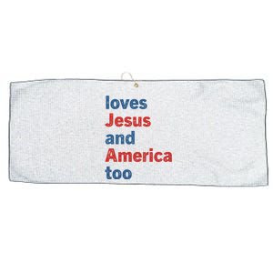 Loves Jesus And America Too Large Microfiber Waffle Golf Towel