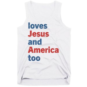 Loves Jesus And America Too Tank Top