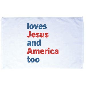 Loves Jesus And America Too Microfiber Hand Towel