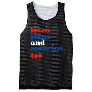 Loves Jesus And America Patriotic 4th Of July Independence Day Mesh Reversible Basketball Jersey Tank