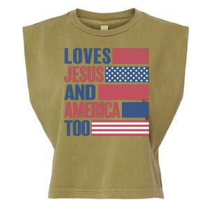 Love Jesus America Too Garment-Dyed Women's Muscle Tee