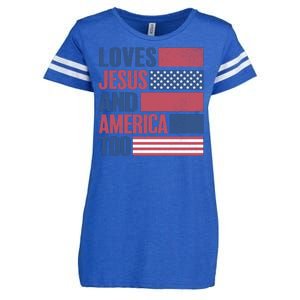 Love Jesus America Too Enza Ladies Jersey Football T-Shirt