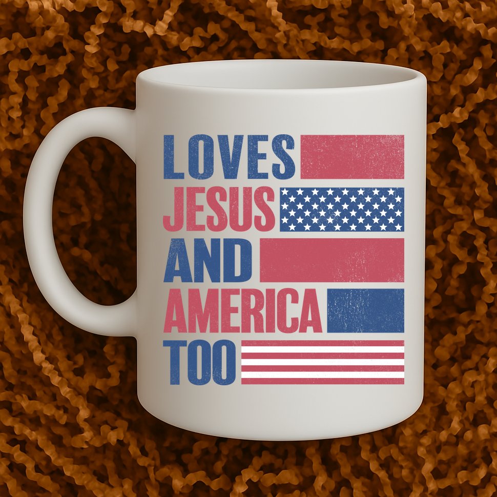 Love Jesus America Too Mug
