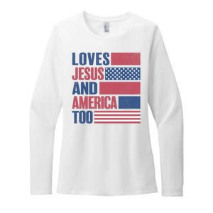 Love Jesus America Too Womens CVC Long Sleeve Shirt