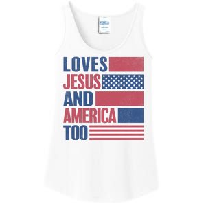 Love Jesus America Too Ladies Essential Tank