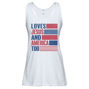 Love Jesus America Too Ladies Essential Flowy Tank