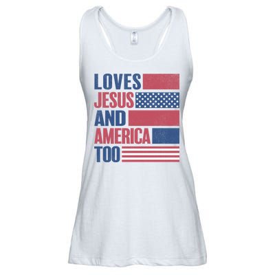 Love Jesus America Too Ladies Essential Flowy Tank