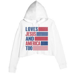 Love Jesus America Too Crop Fleece Hoodie