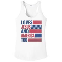 Love Jesus America Too Ladies PosiCharge Competitor Racerback Tank