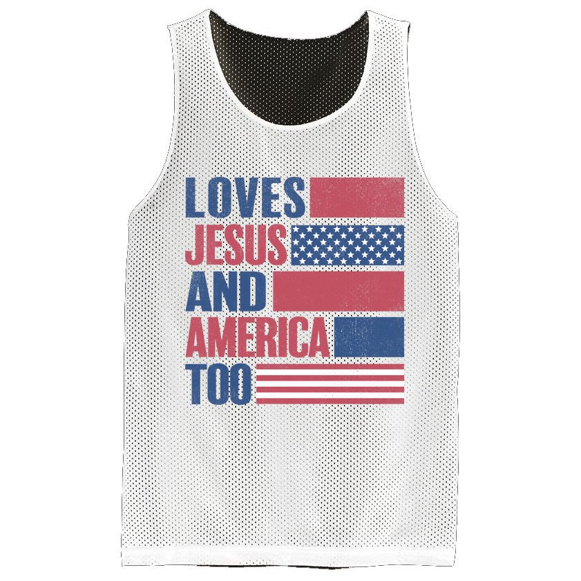 Love Jesus America Too Mesh Reversible Basketball Jersey Tank