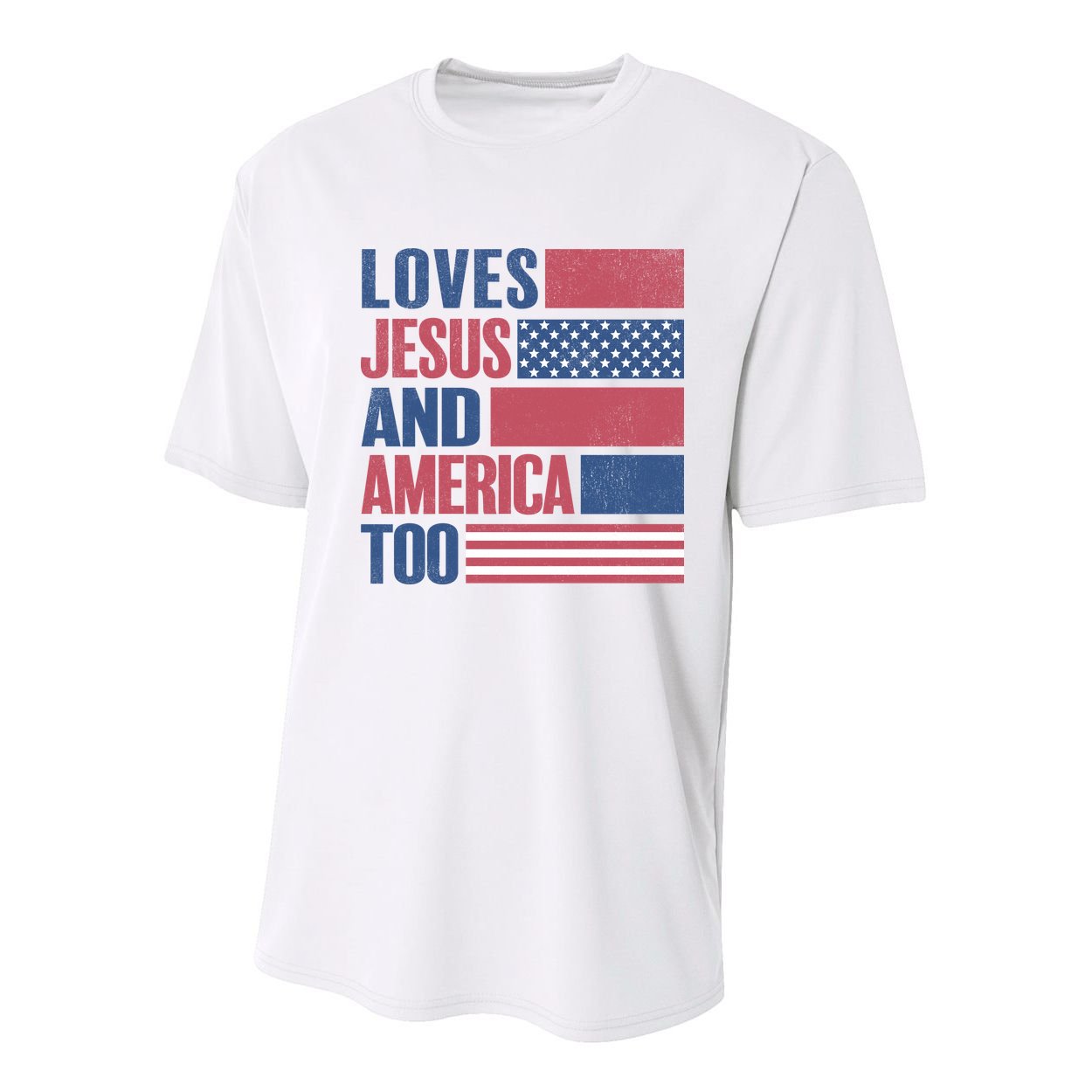 Love Jesus America Too Youth Performance Sprint T-Shirt