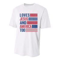Love Jesus America Too Youth Performance Sprint T-Shirt