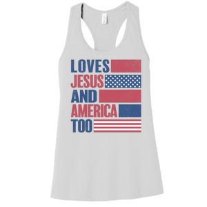 Love Jesus America Too Women's Racerback Tank