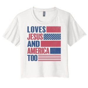 Love Jesus America Too Women's Crop Top Tee