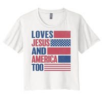 Love Jesus America Too Women's Crop Top Tee