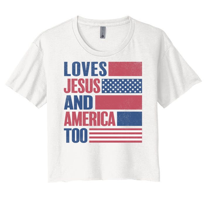 Love Jesus America Too Women's Crop Top Tee