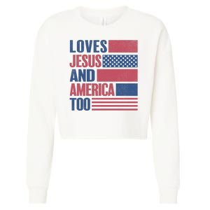 Love Jesus America Too Cropped Pullover Crew