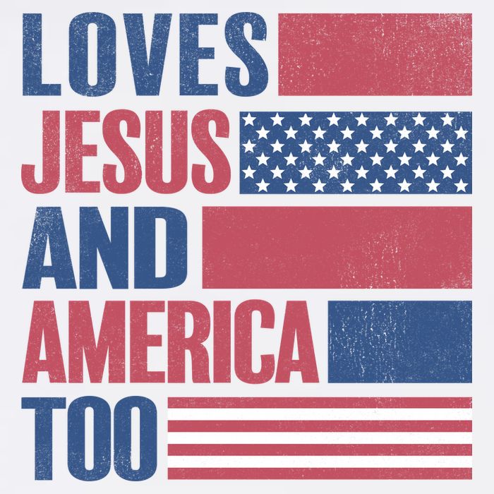 Love Jesus America Too Womens T-Shirt