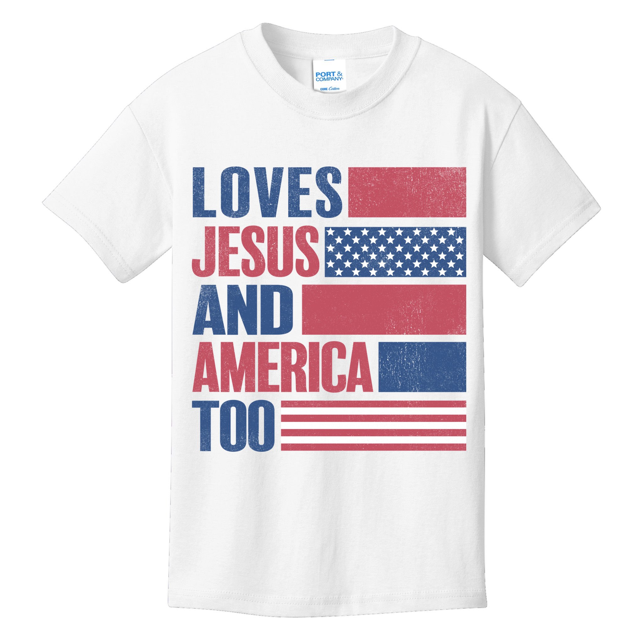Love Jesus America Too Kids T-Shirt