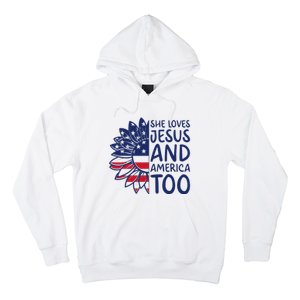 Loves Jesus and America Too Jesus Christian 4th of July Hoodie