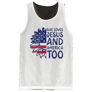 Loves Jesus and America Too Jesus Christian 4th of July Mesh Reversible Basketball Jersey Tank