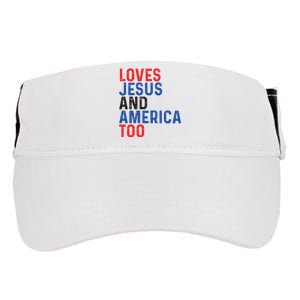 Loves Jesus And America Too 4th Of July Adult Drive Performance Visor