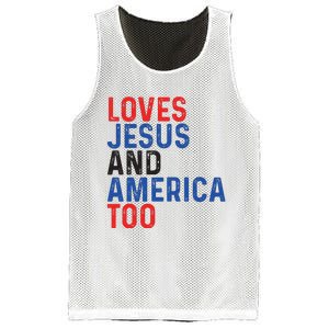 Loves Jesus And America Too 4th Of July Mesh Reversible Basketball Jersey Tank