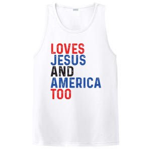 Loves Jesus And America Too 4th Of July PosiCharge Competitor Tank