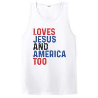 Loves Jesus And America Too 4th Of July PosiCharge Competitor Tank