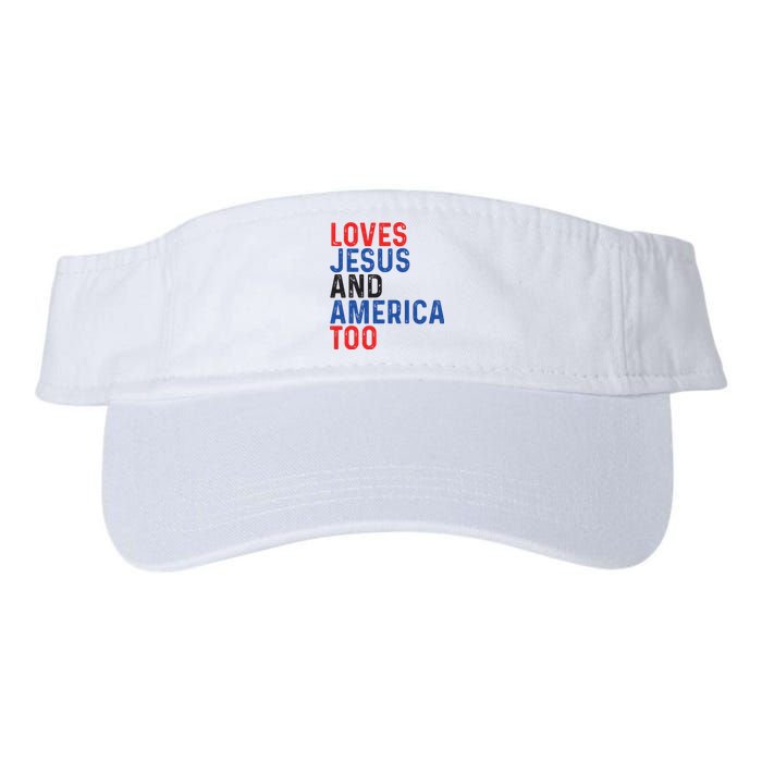 Loves Jesus And America Too 4th Of July Valucap Bio-Washed Visor